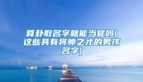 算卦取名字就能当官吗(这些具有将帅之才的男孩名字)