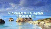 今天右眼跳预示什么(右眼下眼皮跳预示)
