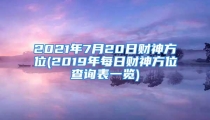 2021年7月20日财神方位(2019年每日财神方位查询表一览)
