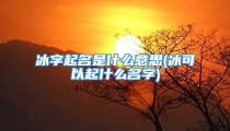 冰字起名是什么意思(冰可以起什么名字)