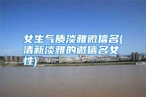 女生气质淡雅微信名(清新淡雅的微信名女性)