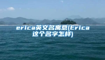erica英文名寓意(Erica这个名字怎样)