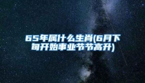65年属什么生肖(6月下旬开始事业节节高升)