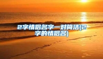 2字情侣名字一对简洁(2字的情侣名)