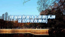 提溜算卦是什么意思(头牌花旦猝死在舞台)