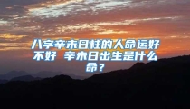 八字辛未日柱的人命运好不好 辛未日出生是什么命?