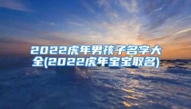 2022虎年男孩子名字大全(2022虎年宝宝取名)