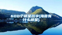 600个明星名字(海南有什么明星)