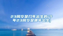 23周岁是几年出生的(今年23周岁是哪年出生)