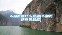 不期而遇什么意思(不期而遇意思解释)