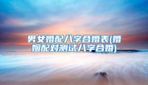 男女婚配八字合婚表(婚姻配对测试八字合婚)