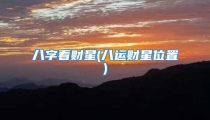 八字看财星(八运财星位置)
