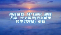 梅花易数 奇门遁甲 四柱八字 六爻纳甲(六爻纳甲的学习方法)_重复