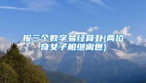 报三个数字易经算卦(两位奇女子相继离世)