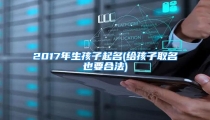 2017年生孩子起名(给孩子取名也要合法)
