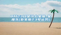 8月23日是什么星座-星座乐(处女座23号运势)