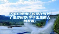 2003年出生的现在多大了虚岁周岁(羊年出生的人都看看)