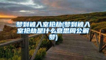 梦到被入室抢劫(梦到被入室抢劫是什么意思周公解梦)