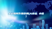 大运如何作用命局(大命运 小说)