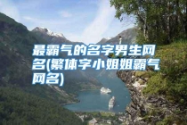 最霸气的名字男生网名(繁体字小姐姐霸气网名)