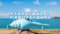 天干地支五行查询生辰八字(生辰八字五行查询系统)