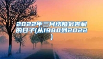 2022年三月结婚最吉利的日子(从1980到2022)