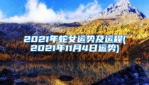 2021年蛇女运势及运程(2021年11月4日运势)