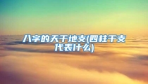 八字的天干地支(四柱干支代表什么)