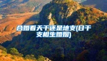合婚看天干还是地支(日干支相生婚姻)
