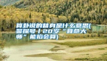 算卦说的替身是什么意思(警探号丨20岁“算命大师”能掐会算)