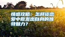 情感攻略：怎样谈恋爱中散发出自身的独特魅力？