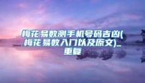 梅花易数测手机号码吉凶(梅花易数入门以及原文)_重复