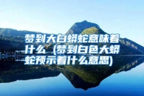 梦到大白蟒蛇意味着什么 (梦到白色大蟒蛇预示着什么意思)