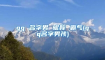 qq 名字男 昵称 霸气(qq名字男孩)