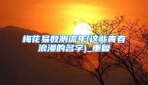 梅花易数测流年(这些青春浪漫的名字)_重复