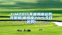 TIM2015年摩羯座运势完整版(摩羯座2015今日运势)