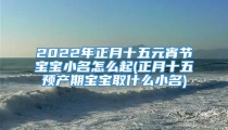2022年正月十五元宵节宝宝小名怎么起(正月十五预产期宝宝取什么小名)