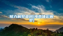 够力解梦查码(海南体彩解梦)