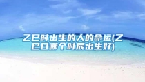 乙巳时出生的人的命运(乙巳日哪个时辰出生好)