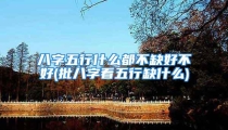 八字五行什么都不缺好不好(批八字看五行缺什么)