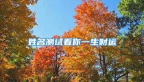 姓名测试看你一生财运