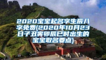 2020宝宝起名字生辰八字免费(2020年10月23日子丑寅卯辰巳时出生的宝宝取名要点)