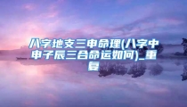 八字地支三申命理(八字中申子辰三合命运如何)_重复
