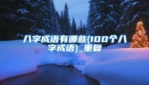 八字成语有哪些(100个八字成语)_重复