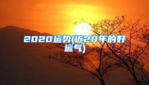 2020运势(近20年的好运气)