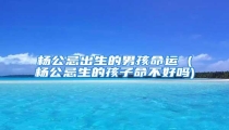 杨公忌出生的男孩命运 (杨公忌生的孩子命不好吗)