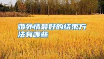 婚外情最好的结束方法有哪些