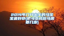 2014年几月出生的马宝宝最好命(把马变成斑马需要几步)