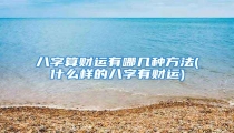 八字算财运有哪几种方法(什么样的八字有财运)