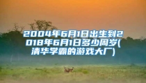 2004年6月1日出生到2018年6月1日多少周岁(清华学霸的游戏大厂)